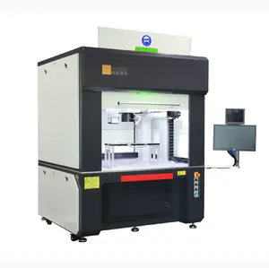 Mesin las Laser untuk baterai prismatis sel Ion Li serat otomatis Lifepo4 3000W peralatan prismatis Spot Cnc