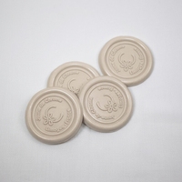 Étiquette de sceau de cire beige nude avec logo personnalisé en relief, autocollante, imperméable, pour l'emballage de vin, de parfum et d'enveloppes