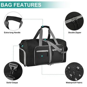 Tear-Resistant 600D Gym & Weekend Bag 40L/65L/85L/115L <b>Foldable</b> Travel Duffle Bag with <b>Shoe</b> Compartment - Product Image 3