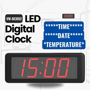 Phổ <span class=keywords><strong>LED</strong></span> điện tử kỹ thuật số Đồng hồ cho xe buýt HLV Train thời gian ngày hiển thị nhiệt độ tự động thiết bị điện tử phụ kiện - Product Image 6