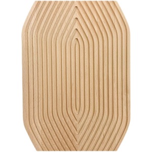 Plateau de service rond en bois de hêtre de style japonais avec cercles concentriques pour desserts et service à thé - Product Image 5