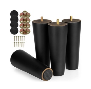 Gambe in Legno Affusolate <span class=keywords><strong>per</strong></span> Mobili, <span class=keywords><strong>Piedi</strong></span> in Legno di Gomma <span class=keywords><strong>per</strong></span> Divani e Armadietti con Kit di Montaggio - Product Image 2