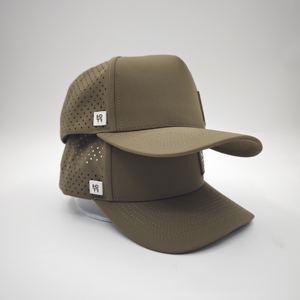 Engineered Five Panel Solid Waterproof Golf <b>Hat</b> Custom Silicone Emblem Low MOQ OEM Laser Perforated Breathable Sport Accessory - Product Image 3