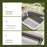 Panier de rangement pliable en plastique PP écologique pour le camping en plein air, panier de pique-nique portable, multifonctionnel, télescopique, moderne et simple