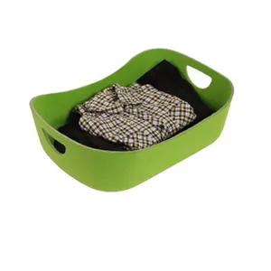 PET felt integrated forming Green non woven fabric storage boxes and bins large laundry basket for clothing toys home sundries