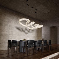 Lustre suspendu irrégulier en marbre BGST Nordic personnalisé, luminaire de table à manger d'hôtel en albâtre