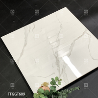 Carreaux de Sol de Luxe en Porcelaine Émaillée Blanc Carrara 60x60 Carreaux de Sol Maison en Marbre Blanc Vitrifiés pour Salon