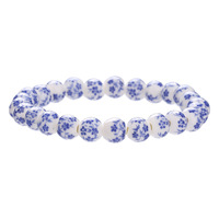 8mm Multi-Color Shoushan Pierre Oeil de Tigre Agate Perle Bracelet Bleu Blanc Céramique Dragon Sang Grenat pour Anniversaires Perle Principale