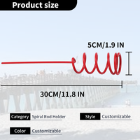 Support de canne à pêche spirale, piquet de sable couleur personnalisée, support de canne portable pour la pêche en mer et la pêche au surf, à insérer dans le sol
