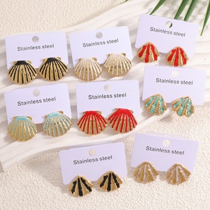 Jingciren Boutique Cross-border new ocean beach series <b>earrings</b> women's seaside holiday style color drop oil <b>earrings</b> <b>earrings</b> - Product Image 1