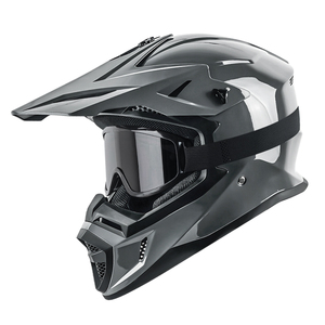 <span class=keywords><strong>Casco</strong></span> de Motocross Moderno Color Gris Cemento: <span class=keywords><strong>Casco</strong></span> Todoterreno Minimalista de Color Sólido con Certificación DOT y Carcasa de ABS para Aventuras y Turismo en Moto - Product Image 2