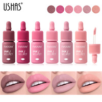 USHAS American Style Lip Glaze Coupe antiadhésive Rouge à lèvres liquide mat populaire imperméable pour le maquillage des lèvres