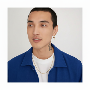 Collar con Patrón Geométrico, Chapado en Oro Amarillo de 14k, Cadena de Plata Esterlina Tipo Cuerda, Serpiente, Figaro, con Diamantes y Perlas como Piedras Principales, Moderno - Product Image 1