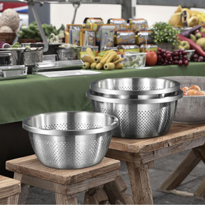 Fregadero ergonómico de borde grande de acero inoxidable 304 con cesta de frutas de drenaje ultrarrápido-colador y colador - Product Image 4