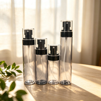 Flacon pulvérisateur cosmétique plat en PET dépoli avec logo personnalisé 100ml 120ml 150ml 200ml Pompe dorée et noire marron pour savon liquide