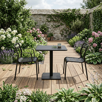 Support pour Commandes en Gros : Ensemble de Mobilier d'Extérieur Personnalisé en Aluminium pour Patio, Jardin, Bar, Bistro, Balcon - Table Carrée et Chaises