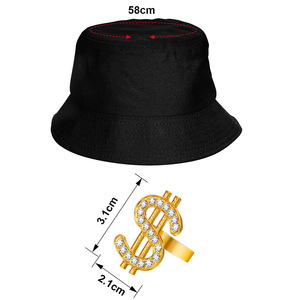 1980s Retro Party Men Dress up Hip Hop Punk Dollar Collar Anillo <span class=keywords><strong>Pescador</strong></span> Sombrero Gafas <span class=keywords><strong>Traje</strong></span> - Product Image 2