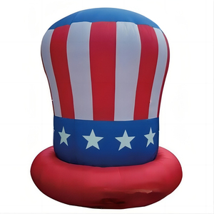 Nouveau chapeau haut de forme gonflable St Patricks Day grand 6M de haut St Patty's Shamrock Leprechaun chapeau sauter cour décoration jouet d'extérieur - Product Image 5