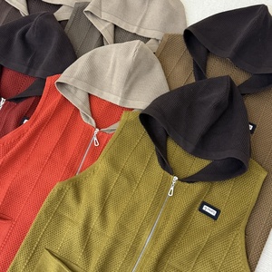 New type of women's vest with zipper knitting process loose and casual knitted cardigan