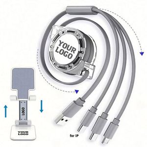 Wholesale Promo Gift Logo Printed 3In1 Retractable Usb Fast Micro 1M Multi Charging Phone <b>Charger</b> Cable Custom Promotional Gifts - Product Image 1