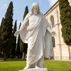 Mily cuộc sống kích thước bằng đá cẩm thạch trắng Jesus Christ tượng các redeemer điêu khắc Tay Chạm Khắc cho nhà thờ trang trí - Product Image 2
