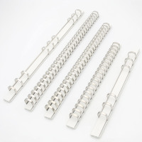 Mécanisme de reliure à anneaux argentés personnalisé de 15 mm de diamètre intérieur, base noire, blanche ou transparente, à plusieurs trous, pour album de collection de photocartes et classeur de budget