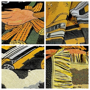 Todas las estaciones a prueba <span class=keywords><strong>de</strong></span> humedad tejido Jacquard <span class=keywords><strong>tapiz</strong></span> coche Camping al aire libre Picnic manta alfombra con borlas - Product Image 6