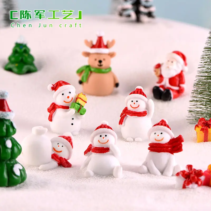 HYクリスマス雪だるま風景雪盆地装飾品サンタクロースキーホルダーペンダント樹脂ギフト卸売