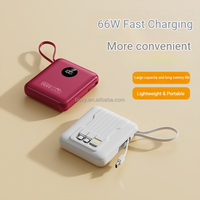 Mini Banco de Energía Portátil con Carga Rápida PD de 22.5W, 10000mAh, Cuatro Cables Integrados, Entrada USB, Alta Capacidad, el Mejor Regalo