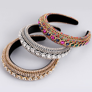 Diademas para mujer Hua Liyu, accesorios para el cabello con cadena de cristal incrustada de diamantes, tocado de estilo barroco HH0174 - Product Image 2