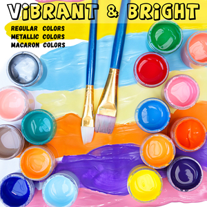 Set di <span class=keywords><strong>Colori</strong></span> Acrilici Art+soul - 24 <span class=keywords><strong>Colori</strong></span> Vibranti, Barattoli da 0,5oz/15ml, Non Tossici - Product Image 2