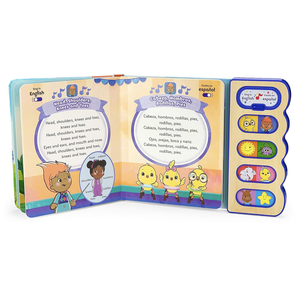 หนังสือเสียงเพลง<span class=keywords><strong>ภาษา</strong></span>อังกฤษและสเปนสำหรับเด็กเล็ก พร้อมปุ่มเสียงสำหรับการเรียนรู้ก่อนวัยเรียน ของเล่นดนตรีเพื่อการศึกษาสำหรับเด็ก - Product Image 1