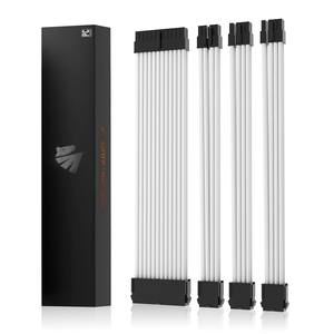 Asiahorse Customization 24 Pin <b>8</b> Pin White PSU Cable Sleeves Extensions Kit PC in Stock - Product Image 1
