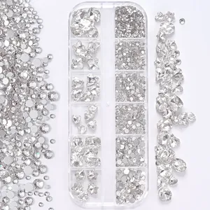 1 Caja de Diamantes de Imitación 3D Transparentes para Decoración de Uñas, 12 Formas Variadas: Ovaladas, Mariposa, Corazón, Flor, Redondas, para Manualidades y Decoración de Uñas - Product Image 3