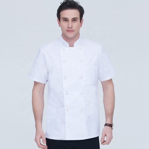 Veste de chef unisexe à manches courtes avec design classique pour hommes et femmes Uniformes de cuisine pour hôtels et restaurants Vêtements de bar - Product Image 5