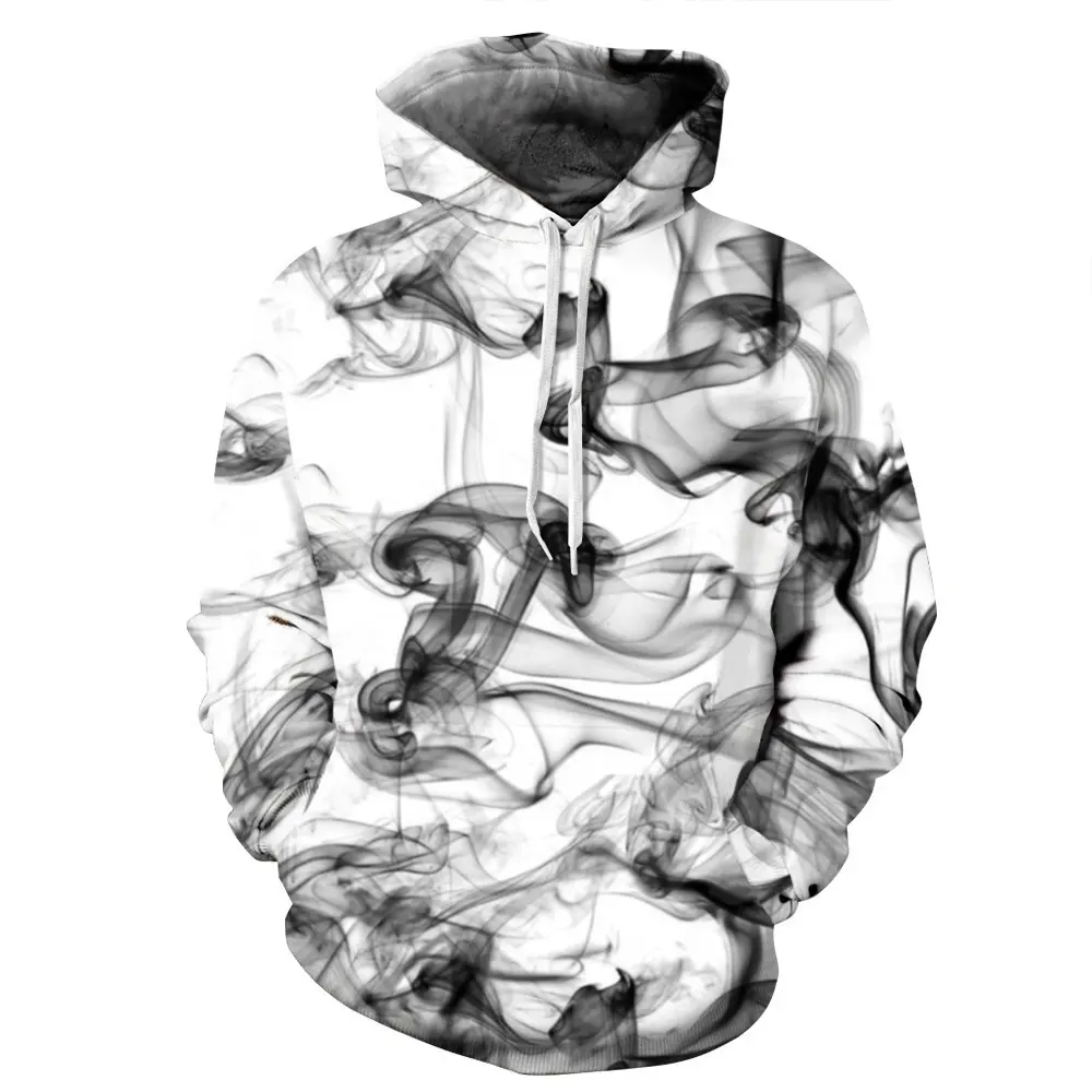 Kaus Bertudung Cetak Tinta Cantik Terbaru Smog Sublimasi Lengan Panjang Kustom Hoodie Cetak Digital 3 D