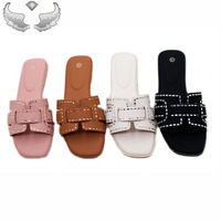 Sandales et pantoufles plates pour femmes, légères, respirantes, confortables, tendance, de haute qualité, adaptées à la plage, au-dessus du genou