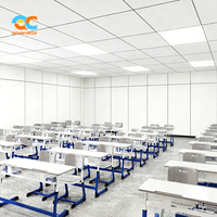 Conjunto de Mesa y Silla de Metal Gris para Aula, de Grado Comercial, Moderno, Doble, para Estudiantes, Fácil de Montar, Resistente, con Altura Ajustable