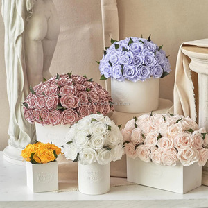 Su misura a forma di cupola fatto a mano reale naturale eterno Bouquet rosa conservato fiori <span class=keywords><strong>in</strong></span> <span class=keywords><strong>vaso</strong></span> di ceramica - Product Image 5