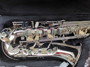 Saxofón Alto <span class=keywords><strong>de</strong></span> Tono Eb <span class=keywords><strong>de</strong></span> <span class=keywords><strong>Madera</strong></span> <span class=keywords><strong>de</strong></span> Buena Calidad, Niquelado, con Llave F Alta y Cuerpo <span class=keywords><strong>de</strong></span> Latón (JAS-101) - Product Image 4