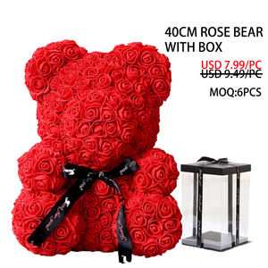 40cm gran oso en <span class=keywords><strong>rosas</strong></span> de goma oso de peluche con <span class=keywords><strong>rosas</strong></span> artificiales - Product Image 4