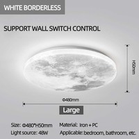 Plafonniers LED modernes minimalistes à montage en surface, design lune, carrés en plastique, CRI élevé 80-90 pour salon, chambre, hôtel