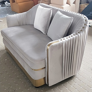 Sang Trọng Hiện Đại Cao End Chân Vàng Màu Xám Cao Trở Lại 1 + <span class=keywords><strong>2</strong></span> + 3 Chỗ Ngồi Sofa Vải Nhung Ghế Sofa Phòng Khách Đồ Nội Thất Thiết Kế Thiết Kế - Product Image 4