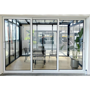 EEHE Puerta de Patio Plegable Doble de Gran Venta, Diseño Posmoderno, Aleación de Aluminio, Comercial, para Exteriores, Baños, Villas y Escuelas - Product Image 1