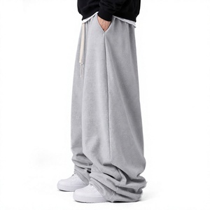 Pantalon de jogging ample pour homme en molleton léger de coton, taille mi-haute, coupe large, séchage rapide et respirant - Product Image 1