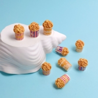 100 figurines miniatures mignonnes de seaux de pop-corn artificiels, modèles réalistes de pop-corn pour maison de poupée, jouets alimentaires pour décoration DIY