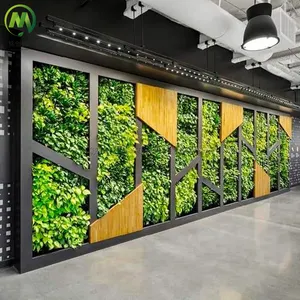 تصنيع جدار أخضر للحديقة من العشب الاصطناعي مضاد بالأشعة فوق الصوتية ، جدار نبات العشب الاصطناعي