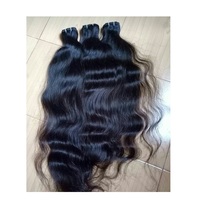 Contoh Gratis Rambut Manusia Remy 100% Berkilau Lembut, Bundel Rambut India Mentah Virgin dengan Kutikula Tertata Rapi, Gelombang Alami, Jahitan Ganda Mesin, 100g