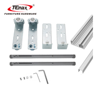 Ensemble de roulettes de porte coulissante dissimulées Temax TM033, quincaillerie pour meubles, pour portes de placard silencieuses
