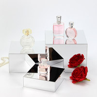 Ensemble de supports décoratifs en acrylique miroir argenté pour cupcakes, desserts, buffets – Taille personnalisée, ensemble de cubes de présentation de luxe imbriqués
